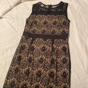 Emma and Michele Lace dress size 10 black lace with tan lining